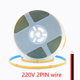 5M 10M 15M 20M 110V 220V COB LED Strip Light Super Bright 240LEDs/M 2PIN Wire Tape Flex Ribbon EU US Plug Room Lighting 8MM PCB