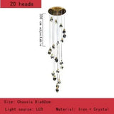 Nordic Villa Staircase Crystal Pendant Lights For Living Room Bedroom Kitchen Shop Home Decoration Chandelier Indoor Lighting