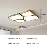 2026 Modern Nordic Style LED Chandelier Living Room Bedroom Kitchen Children Room Study Lamp Wood Geometric Design Ceiling Li