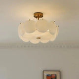 2026 Glass Ceiling Light  Modern Minimalist Cream White Ceiling Chandeliers Living Room Dining Room Bedroom Light Home Decor E14