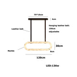 Marble Leather Mixed Design Dimmable Led 2026 Chandelier Lighting Lustre Suspension Luminaire For Dinning Room Art Hanging Lamp