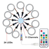 LED Sparkle Ring Light Circle Module WS2812B Individually Addressable RGB Atmosphere Lamp 17 Key Music Remote Control for Party