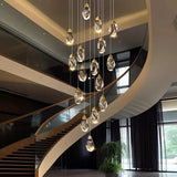 Modern Home Decoration Crystal Ceiling Lights Chandelier Staircase Pendant Lamp Living Room Hanging Lights Interior Lighting