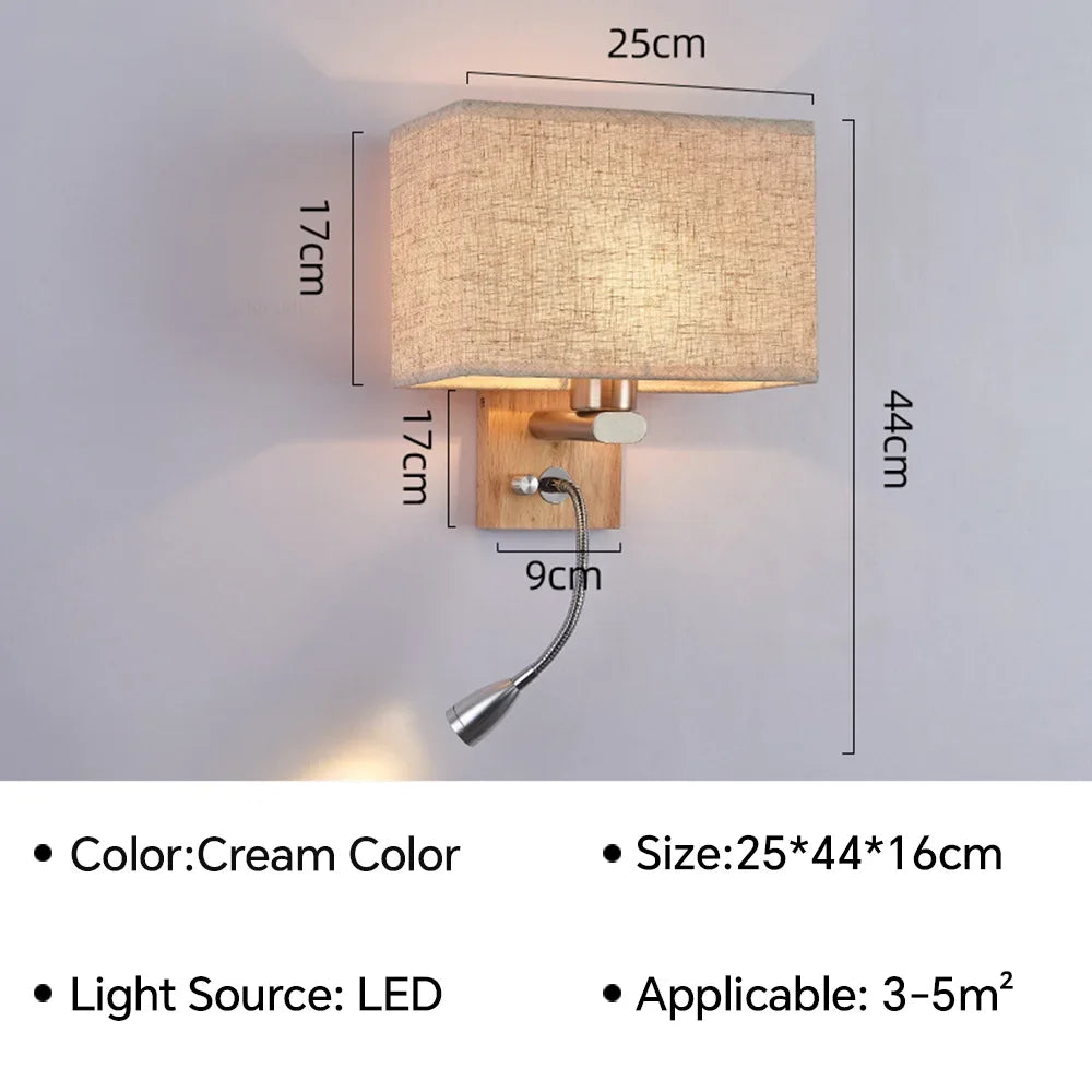Nordic LED Wall Light with 360° Rotatable Spotlight Wall Sconce For Bedroom Living Room Stairs Indoor Lighting Fixture Luster's