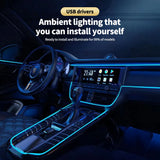 LED Car Light Lamp Flexible Auto Interior Decorative Atmosphere  Wire Strip Cold LED Light