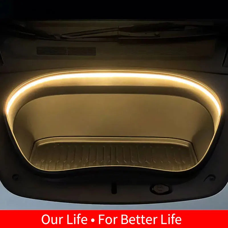 For Tesla Model YL 2026 2027 Car Front Trunk LED Light Bar Strip Interior Brightening Decorative Lamp Strip Automatic Light
