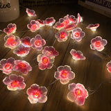LED Light Cherry Blossom Fairy String Lights Pink Flower String Lamps Battery Powered For Outdoor Christmas Garland Decoration