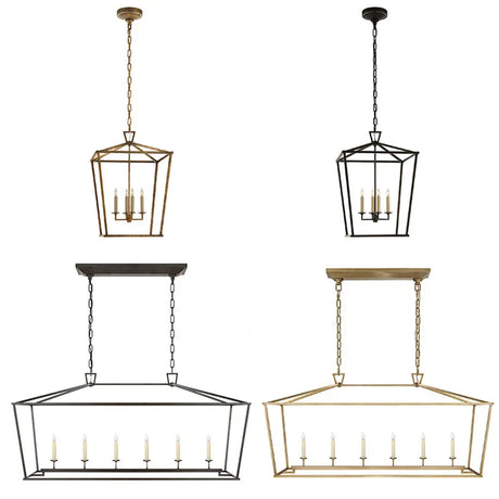 Loft Vintage Iron Birdcage Pendant Light Modern Living Room Dining Room Lighting Gold/Silver/Black Kitchen Island Decors