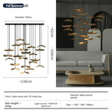 Japanese Wabi Sabi Solid Wood Lamp for Living Dining Room  Villa Duplex Kitchen Island Linear Light 3colors Changeable