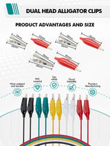 10PCS 28 35 45mm Alligator Clips Double Head Test Leads 50CM Jumper Wires Electrical DIY Crocodile Clips for Electronics Battery