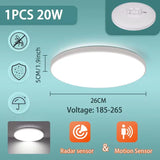 Modern Radar Motion Sensor LED Ceiling Light - 220V Flush Mount Smart Lamp