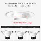 Embedded LED zoom spotlights, COB downlights, background wall aisle ceiling lights, adjustable 9W12W15W indoor lighting fixtures