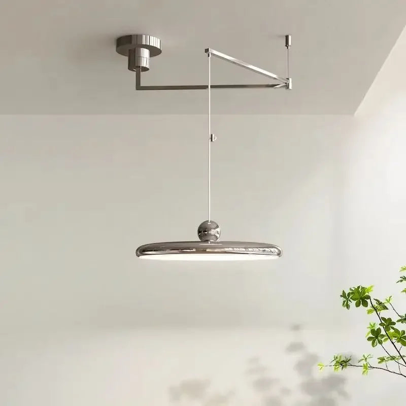 French Rocker arm Hanging Chandelier Light Fixture  Folding LED Colorful Pendant Lamp for Living Room Dining Room Bedroom