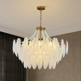 French Feather Chandelier Modern Luxury Glass Lamp For Living Room Restaurat Bedroom Villa Kitchen Home Decor Hotel Hall Lamp
