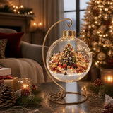 Luminous Transparent Christmas Hanging Ball LED Lights Snowman Christmas Tree Decor Elk Sock Xmas Tree Ornaments Christmas Tree