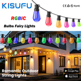 400ft Smart Outdoor Bulb String Lights APP Control RGBIC LED Bulbs Lights IP67 2.4 GHz Bluetooth Music Sync Garden Outdoor Decor