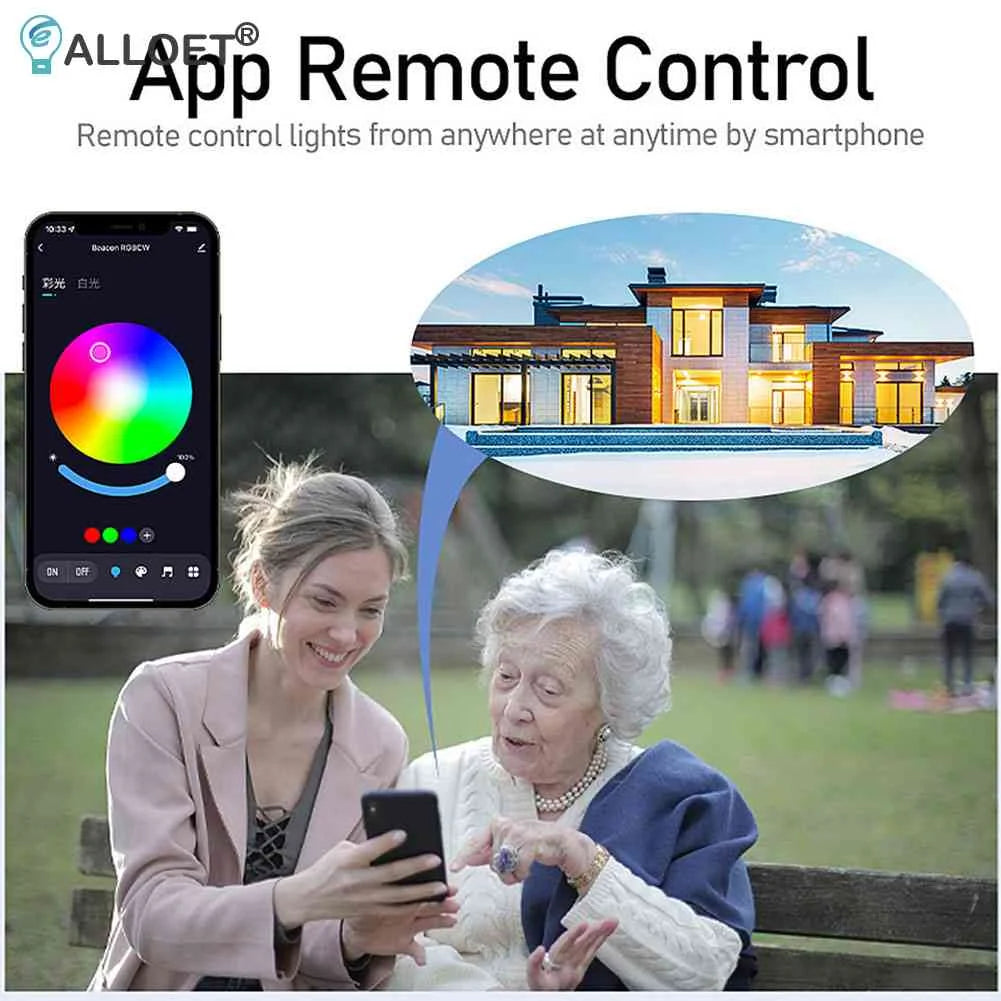 RGB LED Bulb Tuya Dimmable Downlight Spotlight Bluetooth-Compatible Lamp 10W 85-265V APP Control RGBCW Atmosphere Decorative