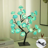 Novelty 24 LED Rose Flower Tree Lights USB Table Lamp Fairy Night Lamp Home Party Christmas Wedding Bedroom Decoration Gift