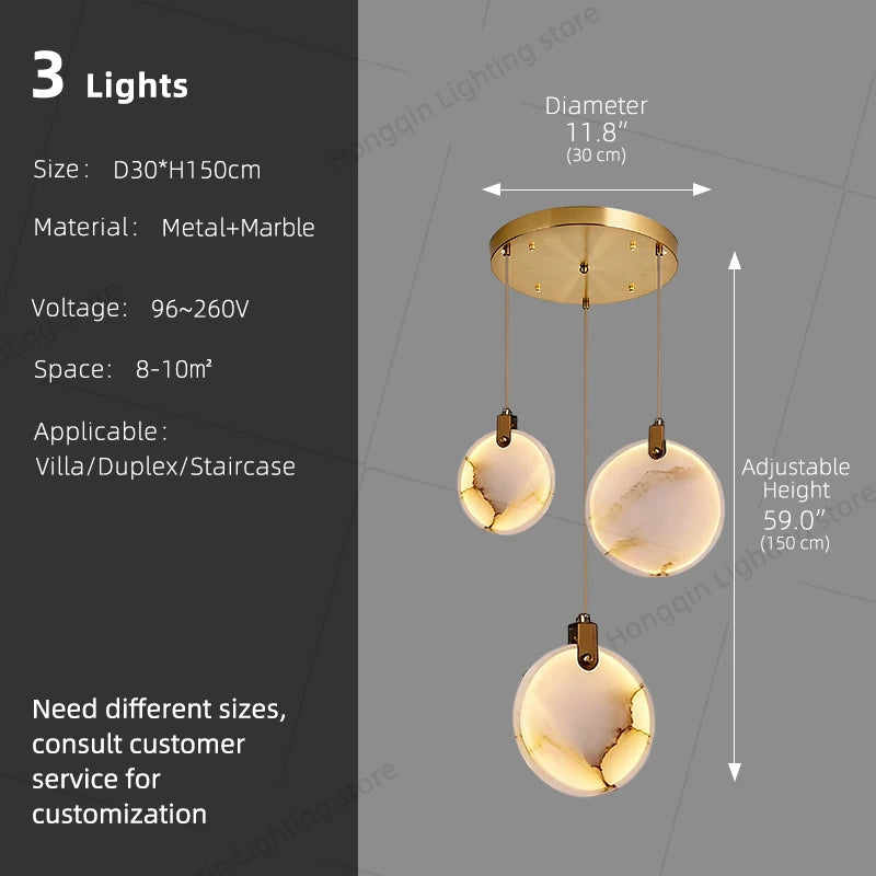 Staircase Pendant Light Lustre Minimalist Duplex Loft Marble Chandelier Villa High Ceiling Hanging Lamp Long Stair Chandelier