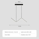 Modern LED Pendant Light Nordic Gold Hanging Chandelier For Tubular Restaurant Kitchen Office Coffee  Indoor Decorative Lamps