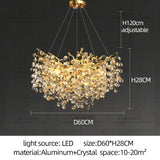 Modern Luxury LED Crystal Chandelier - Elegant Hanging Light for Living Room