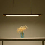 Wood Linear Pendant Light Fixtures Copper Over Kitchen Island Sink Ceiling Hanging Chandeliers for Dining Room Living Walnut