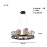 Modern LED Living Room Chandelier Lighting Nordic Rock Glass Dining Room Hanging Lamp Luxury American Bedroom Restaurant Fixture