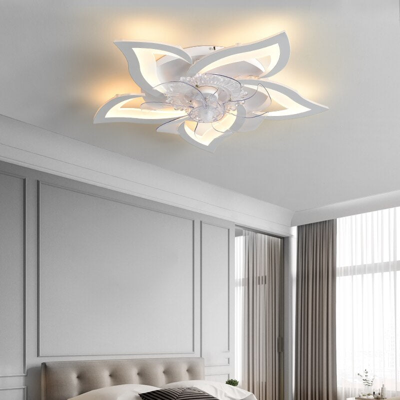 Modern LED Ceiling Fan With Light for Bedroom Living room Acrylic Home Decor LED Fan Lamp Modern Ceiling lights with Fans