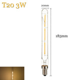 5-Pack T20 Vintage LED Tube Light Bulbs - E14 Retro COB Filament Lamp