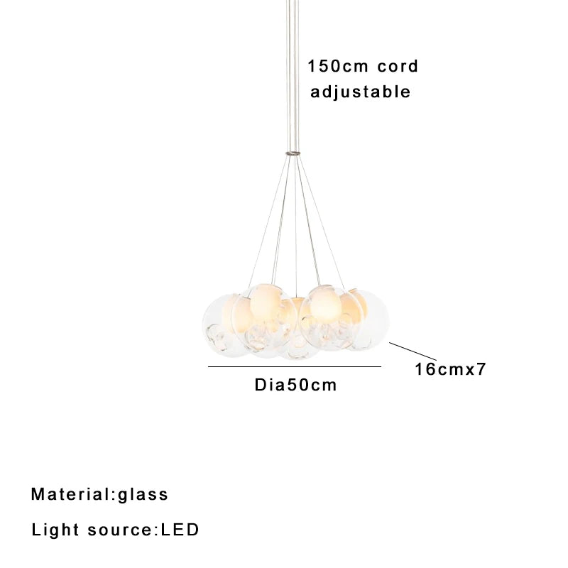 Italian Designer Glass Ball Pendant Light Dimmable Home Decoration Dining Room Pendant Lamp Round Large Stairwell Light Fixture