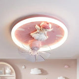 Full spectrum eye protection children's fan LED ceiling light for male and female bedrooms cartoon moon astronaut ceiling light