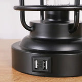 2 Set Farmhouse Table Lamps With Bulbs,Bright Rotary Switch Top Light + Touch Contorl Dimmable Nightstand Light,Metal,Black