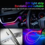 18IN1 Full Color Streamer Car Ambient Lights RGB 64 Color Universal LED Interior Hidden Acrylic Strip Symphony Atmosphere Lamp