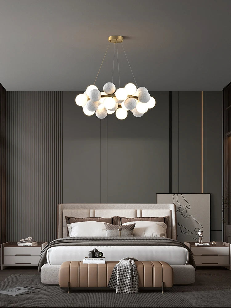 2026 Modern Glass Bubble Chandelier - Dimmable Art Deco Hanging Lamp