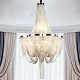  New Postmodern Light Luxury Personality Tassel Iron Living Room Chandelier Dining Room Bedroom Duplex Staircase Large