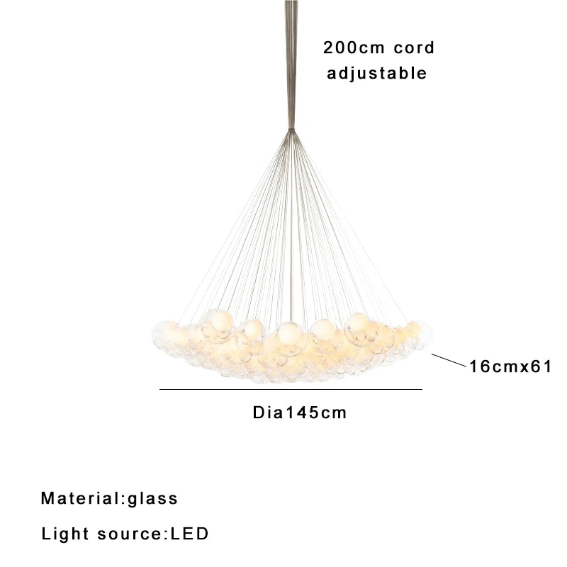 Italian Designer Glass Ball Pendant Light Dimmable Home Decoration Dining Room Pendant Lamp Round Large Stairwell Light Fixture