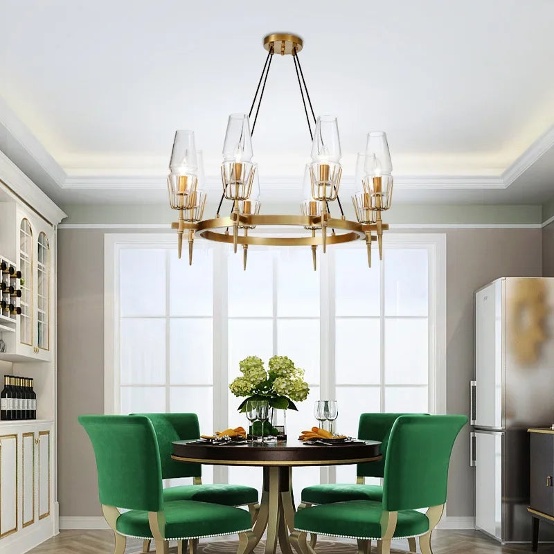 Post Modern Luxury Led Gold Lustre Glass Chandelier Room Decor Pendant Lamp Living Dining Bedroom villa Indoor Lighting Fixtures