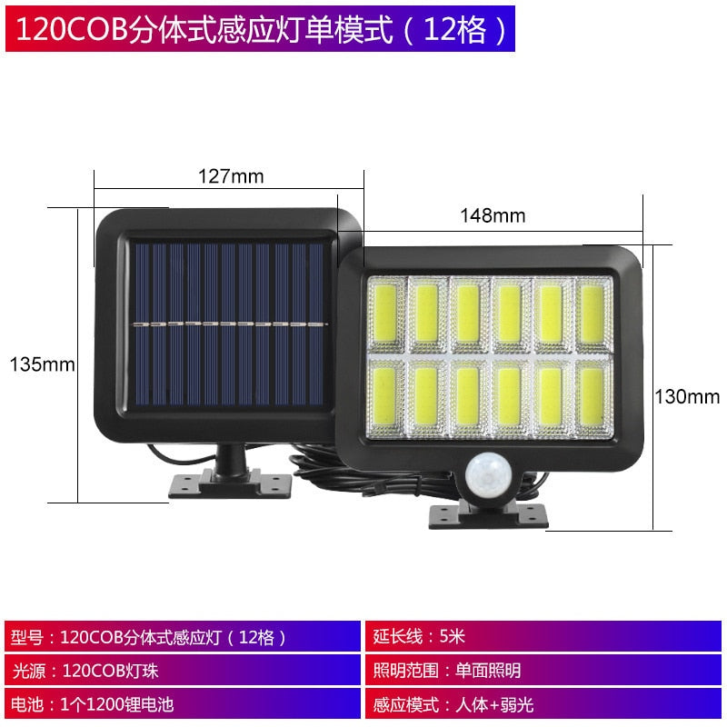 Solar Lights Outdoor PIR Motion Sensor COB Solar Led Light Outdoor Powered By Sunlight Wall Street Lamp Waterproof Home Garden