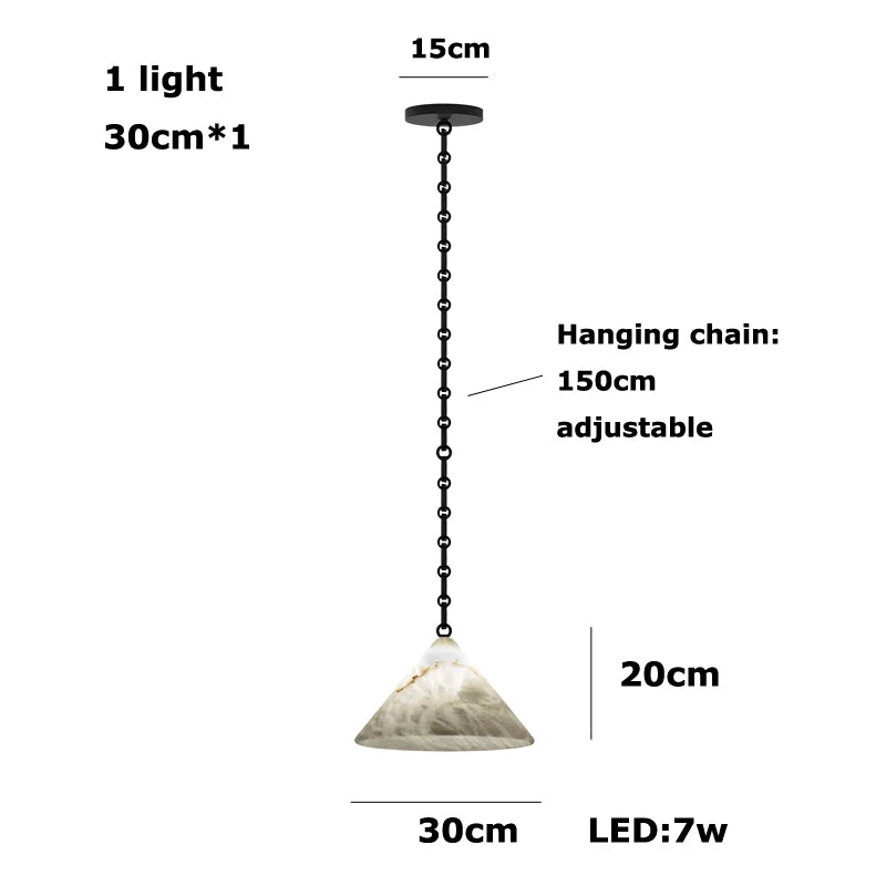 Marble Umbrella Diy Iron Chain Led 2025 Chandelier Alabaster Lustre Suspension Luminaire Lampen For Corridor Entry Way