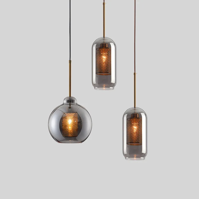 Loft Modern Pendant Light Glass Ball Hanging Lamp Kitchen  Fixture Dining Hanglamp Living Room Ceiling Lamps LED s