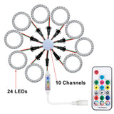 LED Sparkle Ring Light Circle Module WS2812B Individually Addressable RGB Atmosphere Lamp 17 Key Music Remote Control for Party