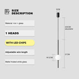 Modern Glass Pendant Lamps for Bedroom Led Chandelier Home Decor Bedside Hanging Suspension Lustre Minimalism Dining Room Lights