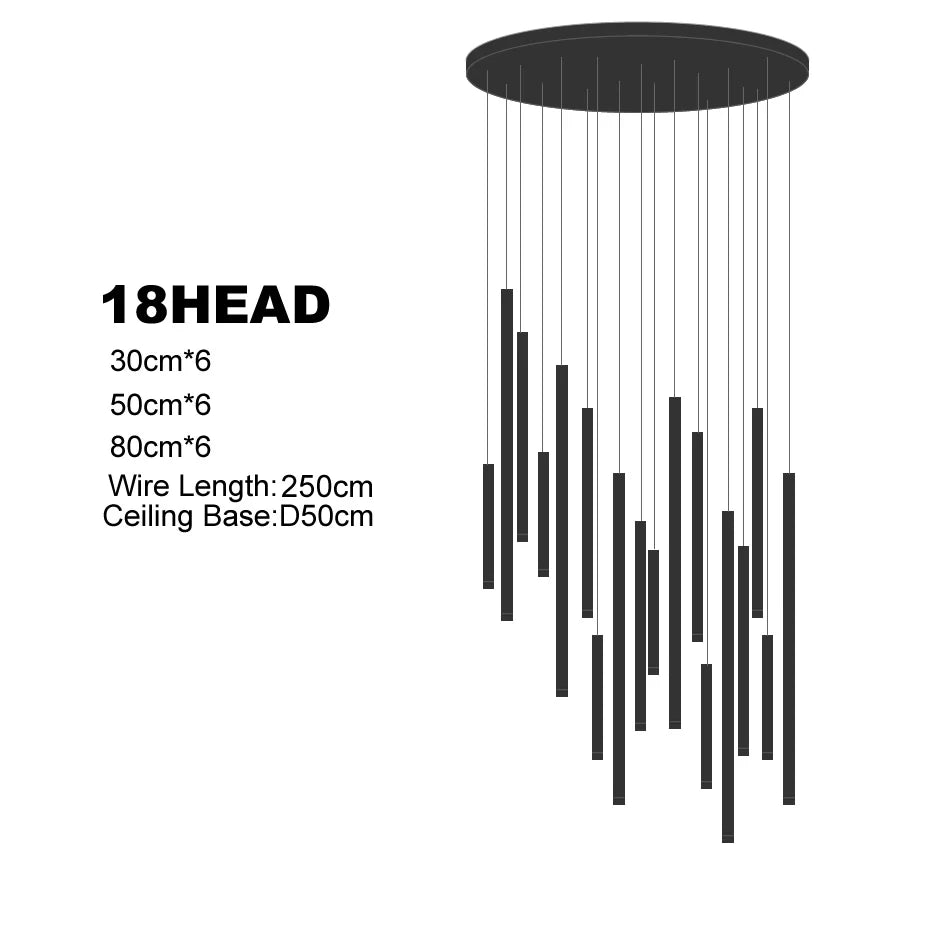 LED Chandeliers For Living Room Stairs Modern Luxury Pendtant Light Villa Attic Ceiling Lamp Hotel Interior Lightin Hanging Lamp
