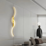 Modern Minimalist LED Long-Strip Wall Light Fixture - Linear Up & Down Wall Sconce Lamp for TV Background, Living Room & Bedroom Bedside