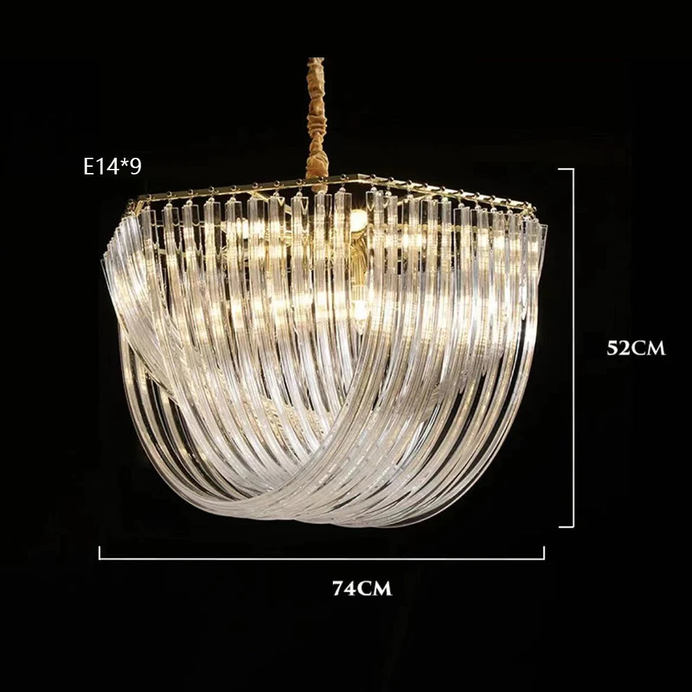Nordic Art Bent Glass Tube Designer Hanging Lamp Modern Chandelier Lighting Lustre Home Indoor Decor Suspension Luminaire Lampen