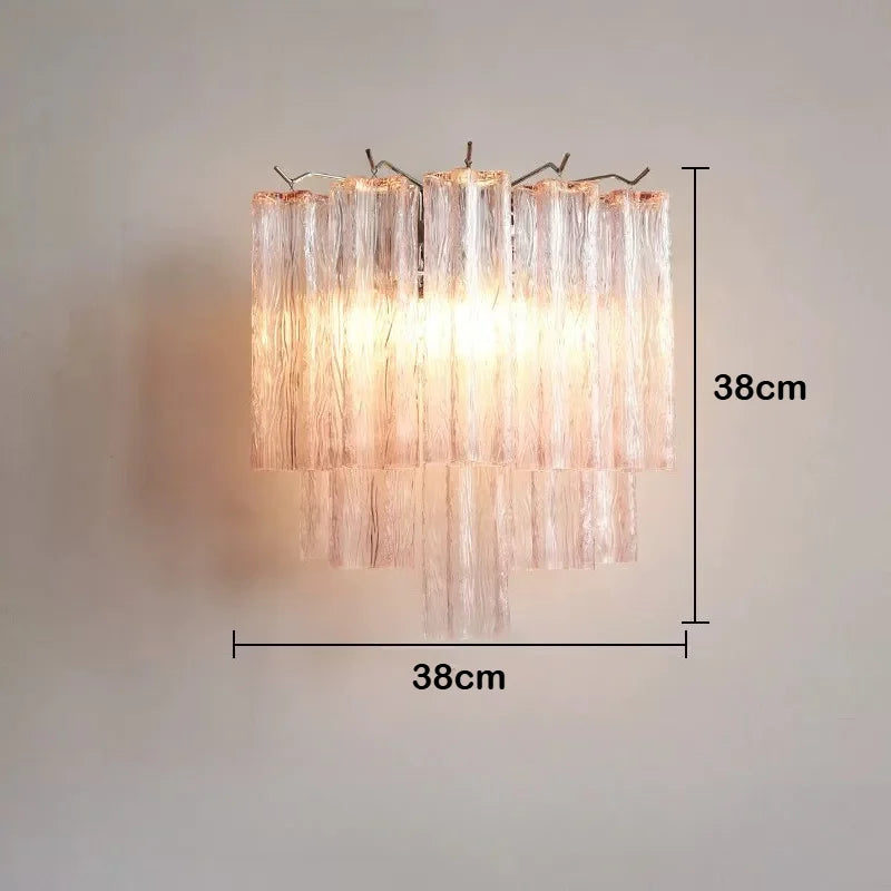 Italian Murano Glass LED Wall Lamp - Luxury Decorative Sconce Light Fixture for Bedroom Bedside, Living Room & Restaurant