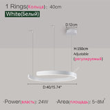 Nordic modern chandelier simple ring light led pendants round lamps