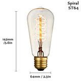 Edison Bulb E27 220V 40W ST64 A19 T45 G80 G95 G125 Incandescent Filament Bulb Lighting Retro Edison Light Bulb