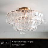 Gray Glass Ceiling Chandeliers 2025 Classic Round Hanging Lamps for Ceiling Home Decoration Lighting Gold Lustres Lamparas