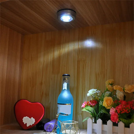 1pcs Wardrobe Bedroom Stairs Mini Touch Control Night Light Kitchen Wireless LED Cabinet Light Battery Powered Closet Light